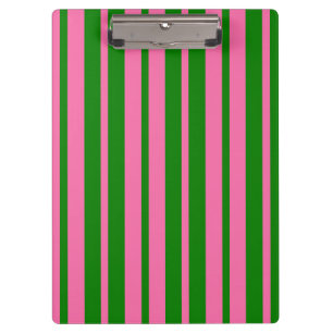 Rosa grüne stilvolle Streifenmuster-Design Klemmbrett