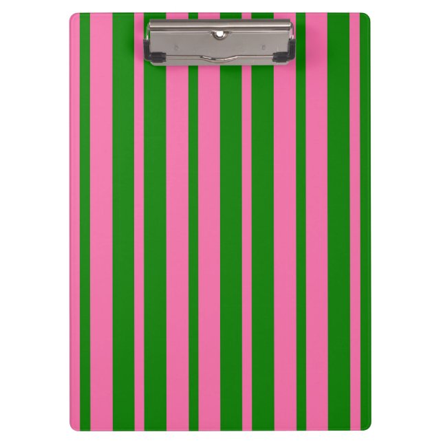 Rosa grüne stilvolle Streifenmuster-Design  Klemmbrett (Vorderseite)