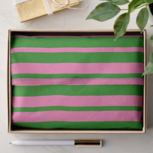 Rosa grüne stilvolle Streifenmuster-Design Seidenpapier