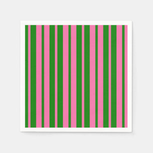 Rosa grüne stilvolle Streifenmuster-Design Serviette