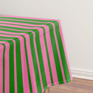 Rosa grüne stilvolle Streifenmuster-Design Tischdecke