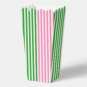 Rosa + Grüne Streifen Popcorn Geschenkschachtel