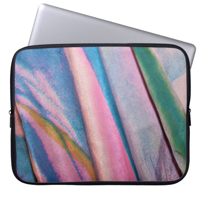 Rosa grüne Textilien Laptopschutzhülle (Vorderseite)