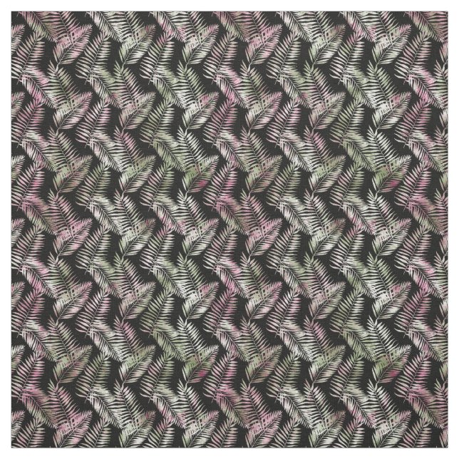 Rosa grüne tropische Blätter Stoff (Muster)
