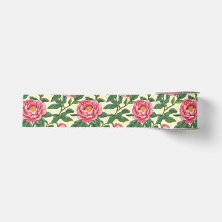 Rosa, grüne und gelbe Chinoiserie-Blumen Ripsband
