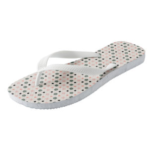 Rosa grüne und schwarze Punkte Flip Flops