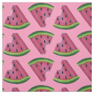 Rosa Grüne Wassermelone Fruchtmelone Slice Stoff