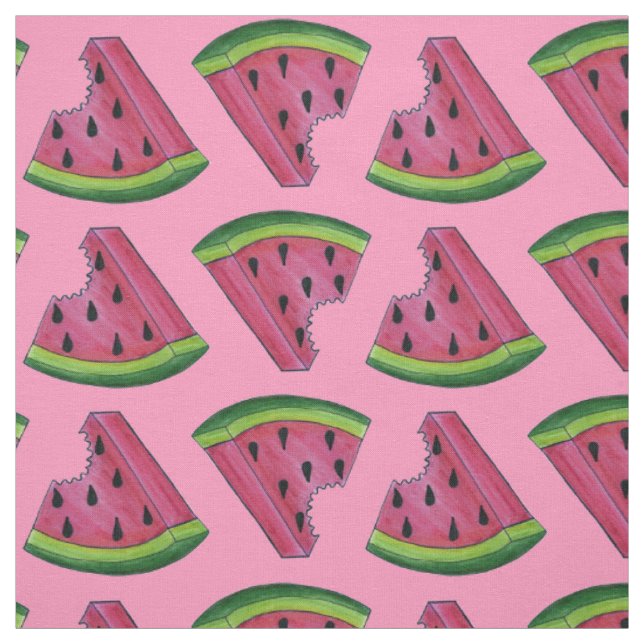 Rosa Grüne Wassermelone Fruchtmelone Slice Stoff (Muster)