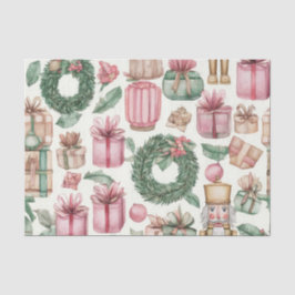 ROSA & GRÜNE WEIHNACHTS-NUSSknacker-FIGUREN Seidenpapier