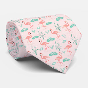 Rosa grüner Flamingo-Tropenvögel-Hochzeit Krawatte