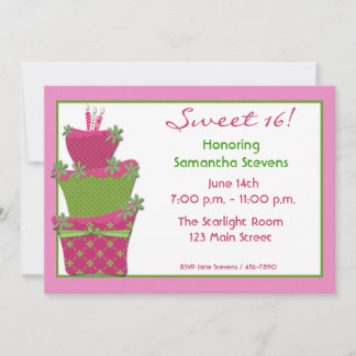 Rosa grüner Kuchen Einladung