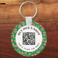 Rosa grüner Leopard-Junggeselinnen-Abschied QR-Zah