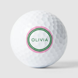 Rosa grüner Retrostreifen, modern minimalistisch Golfball