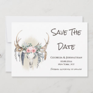 Rosa grüner Stechantler boho Traumfängerstamm Save The Date