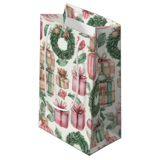 ROSA & GRÜNER WATERCOLOR WEIHNACHTS-NUSSknacker Kleine Geschenktüte