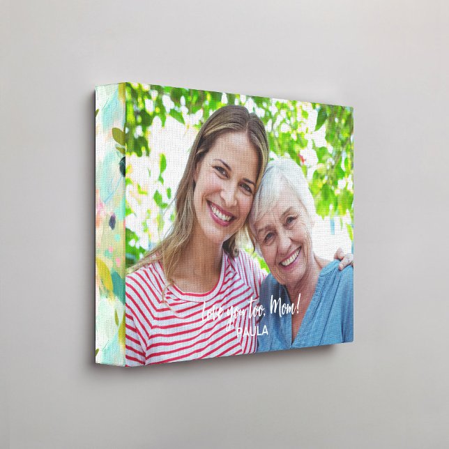 Rosa grünes Abstraktes Blumenmuster-Edge-Foto Leinwanddruck (Von Creator hochgeladen)