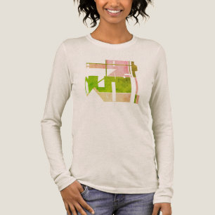 Rosa grünes geometrisches Tribal Art Motif, klein Tri-Blend Shirt