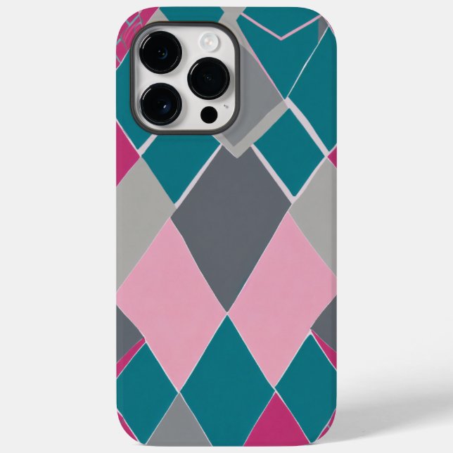 rosa grünes Quadrat Case-Mate iPhone Hülle (Rückseite)