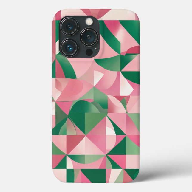 rosa grünes Quadrat Case-Mate iPhone Hülle (Rückseite)