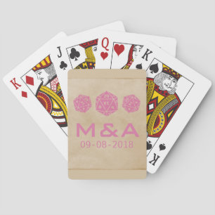 Rosa Grunge D20 Dice Gamer Spielkarten
