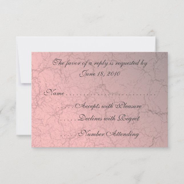 Rosa Grunge Damask RSVP-Karten RSVP Karte (Vorderseite)