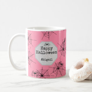 Rosa gruselige Spinne Halloween-Tasse Kaffeetasse