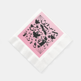 Rosa gruseliges Geisterwald-Design Serviette