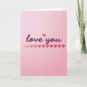 Rosa Grußkarte Love You Karte