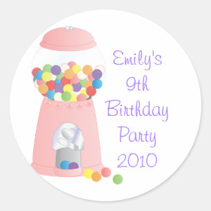 Rosa Gumball-Maschine Runder Aufkleber