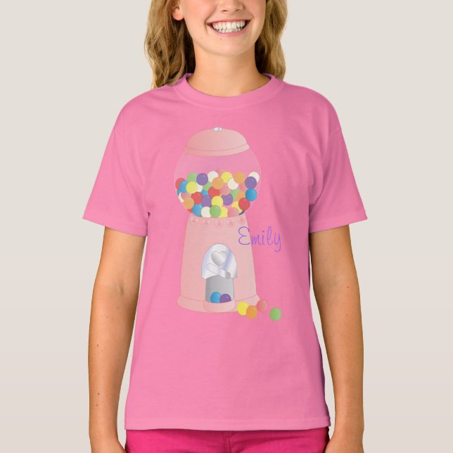Rosa Gumball-Maschine T-Shirt (Vorderseite)
