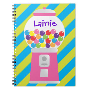 Rosa Gumball Maschinen-personalisiertes Notizbuch Notizblock