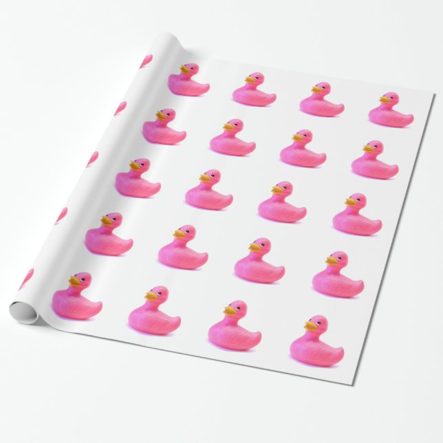 Rosa Gummi Duck Geschenkpapier (Ungerollt)