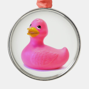 Rosa Gummi Duck Silbernes Ornament