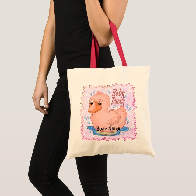 Rosa Gummi Duck Tote Bag Tragetasche (Vorderseite (Produkt))