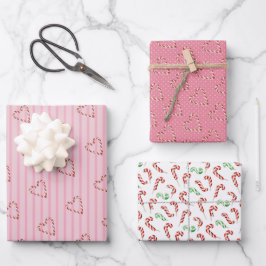 Rosa, gürtelartig niedliches Zuckerrohrmuster Geschenkpapier Set