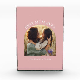 Rosa gürtelige Foto-Typografie Fotoblock