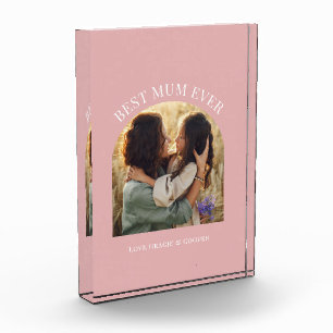 Rosa gürtelige Foto-Typografie Fotoblock