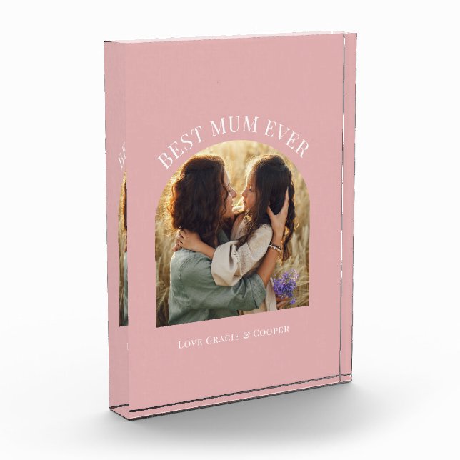 Rosa gürtelige Foto-Typografie Fotoblock (Links)