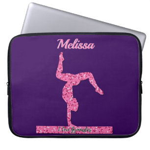 Rosa Gymnastik Girl Sparkle Balancebar Laptopschutzhülle