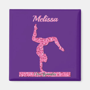 Rosa Gymnastik Girl Sparkle Balancebar Magnet