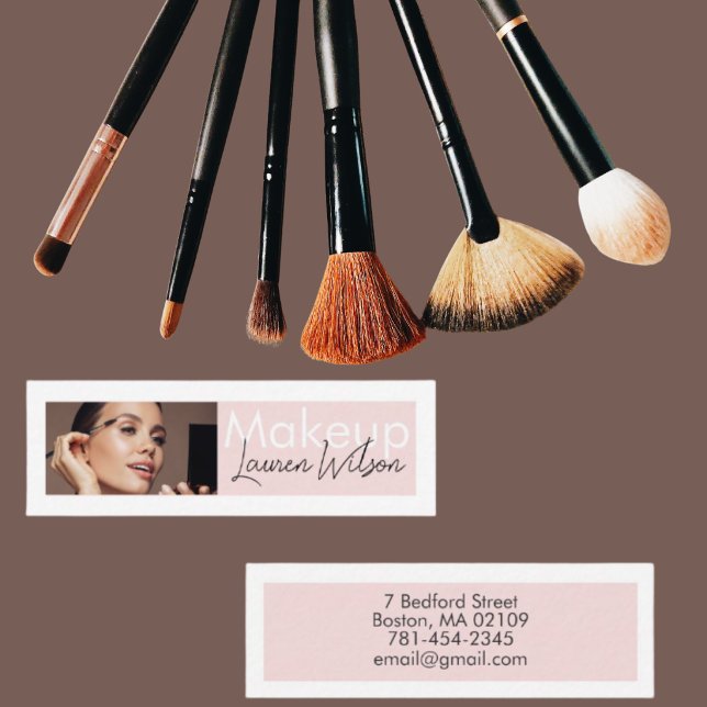 Rosa Haar-, Make-up- und Schönheitsstudio Mini Visitenkarte (Von Creator hochgeladen)