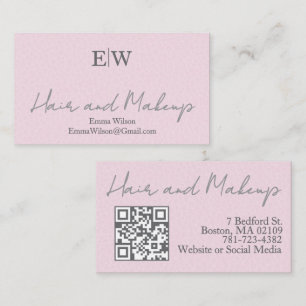 Rosa Haar- und Schönheitsgeschäft QR-Code Visitenk Visitenkarte