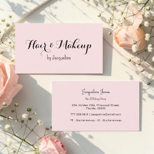 Rosa Haare Makeup Schönheitssalon Einfach Visitenkarte