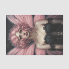 Rosa haariger Frühling Goth Fairy Decoupage Seidenpapier