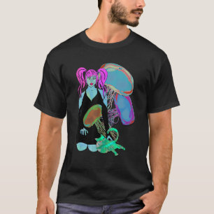 Rosa Haarschönheit Mit Gleichgesinnter Qualle T-Shirt