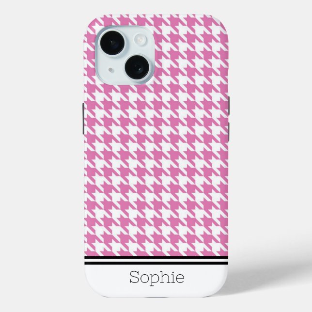Rosa Hahnentrittmuster Custom Samsung Case-Mate iPhone Hülle (Rückseite)