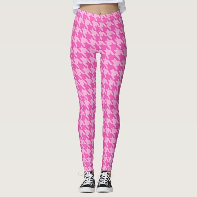 Rosa Hahnentrittmuster Leggings von Francoise (Vorderseite)