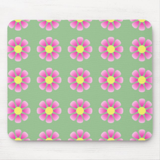 Rosa Halbbild Mousepad (Vorne)