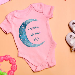 Rosa Halbmond Benutzerdefinierter Mädchentext Baby Strampler