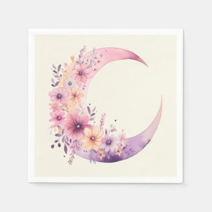 Rosa Halbmond mit Hübschen Blume Serviette